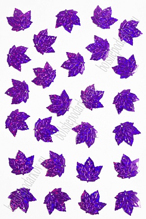 Пайетки &quot;Лист кленовый&quot; 23*23 мм*50 гр (SF-3062), фиолетовый