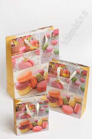 Пакет &quot;Макарон&quot; 14*15*7 см (12 шт) SF-7106, желтый (NPA022)