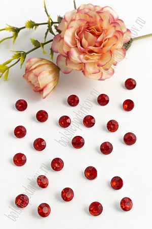 Стразы объемные 8 мм (100 шт) SF-706, красный