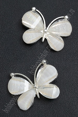 Серединка ювелирная &quot;Бабочка&quot; (2 шт) SF-7049, белый №1