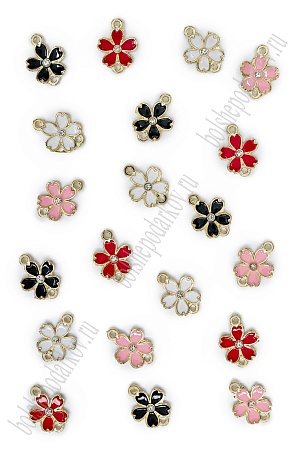 Подвеска-коннектор металл &quot;Цветочек&quot; (20 шт) SF-7343, ассорти