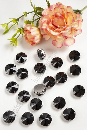 Стразы пришивные 14 мм &quot;Круг&quot; (20 шт) SF-3705, черный №16