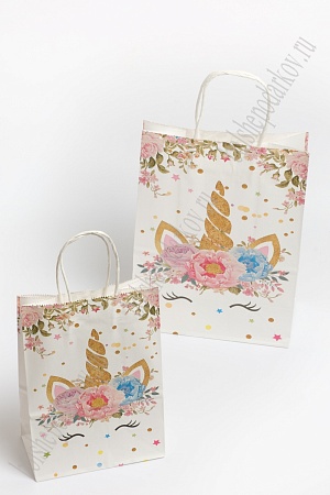 Пакет крафтовый с рисунком &quot;Единорог&quot; 21*27*11 см (12 шт) SF-7178, №1