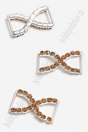 Пряжка декоративная со стразами 26*15 мм (5 шт) SF-2058, золото