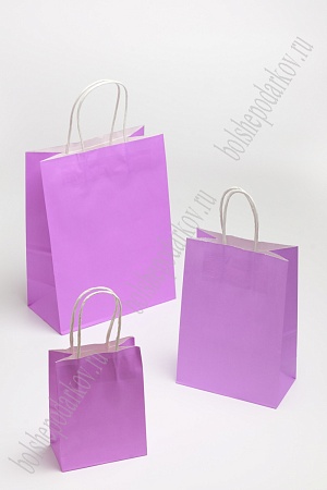 Пакет крафтовый 21*27*11 см (12 шт) SF-7176,  фиолетовый