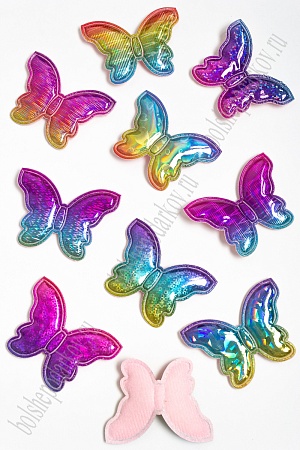 Патч голографик &quot;Бабочка&quot; 4,3*5,7 см (30 шт) SF-2974, ассорти