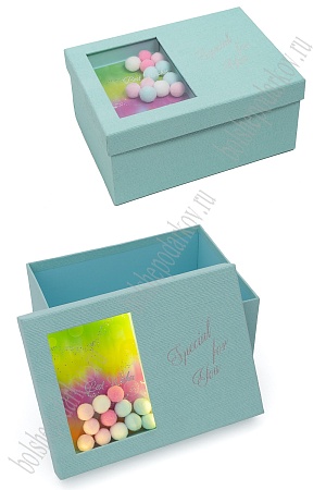 Подарочная коробка с подсветкой 25*18*11,5 см (SF-5677) аквамариновый