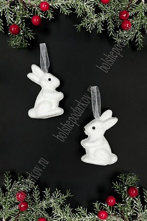 Новогодние украшения &quot;Зайчики&quot; 5*7,5 см (2 шт) SF-7550, №1