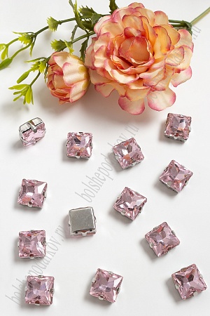 Стразы пришивные 12 мм &quot;Квадрат&quot; (20 шт) SF-3710, светло-розовый №20