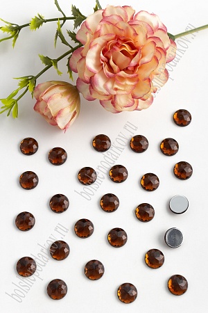 Стразы граненые 10 мм, круглые (1000 шт) SF-1591, коричневый №13