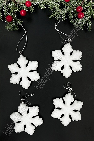 Новогодние украшения &quot;Снежинки&quot; 7,5 см (4 шт) SF-7550, №1