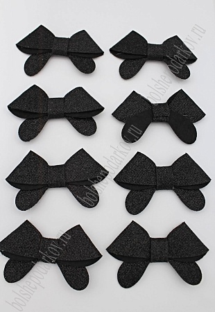 Патч с блестками 7*2,5 см &quot;Бантик&quot; (10 шт) SF-1872, черный