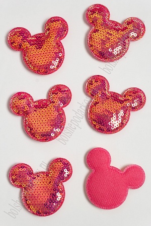 Патч с пайетками &quot;Мультик&quot; 6*5,5 см (10 шт) SF-3782, коралловый хамелеон