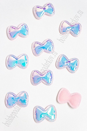 Патч глянец &quot;Бантик&quot; 3,5*2,5 см (10 шт) SF-2972, голубой хамелеон