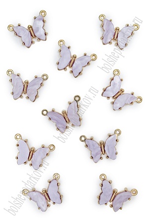 Подвеска-коннектор металл &quot;Бабочка&quot; (10 шт) SF-7343, фиолетовый