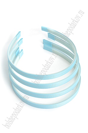 Ободки 1 см, пластик. с репсовой тканью (20 шт) SF-1466, голубой №182