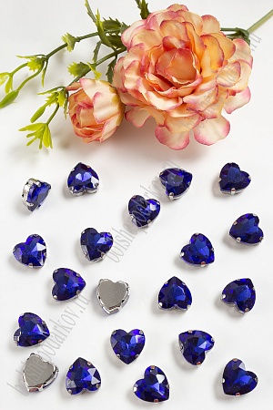 Стразы пришивные 12 мм &quot;Сердечко&quot; (10 шт) SF-3716, синий №9