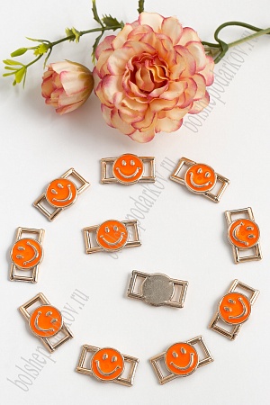 Пряжка-серединка &quot;Смайл&quot; 25*12 мм (30 шт) SF-096, ярко-оранжевый