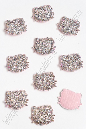 Патч 3D с блестками &quot;Котёнок&quot; 2,9*3,2 см (20 шт) SF-3162, разноцветный №1