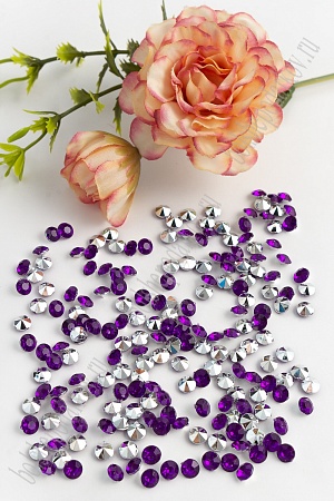 Стразы объемные 5 мм (500 шт) SF-388, темно-фиолетовый
