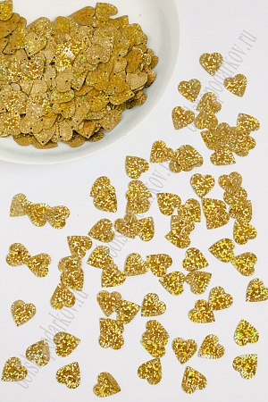 Пайетки &quot;Сердечки&quot; 16*15 мм/50 гр (SF-1141) золото