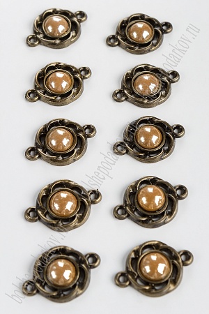 Подвеска пластик 28*20 мм &quot;Цветок&quot; (10 шт) SF-2490, светло-коричневый А1