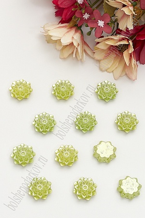 Полубусины пришив. &quot;Цветок&quot; 20 мм*400 гр (ВР-747) салатовый