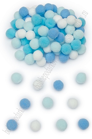 Помпоны Premium 1,5 см (200 шт) SF-3308, ассорти №7