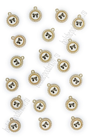 Подвеска металл &quot;Бантик&quot; (20 шт) SF-7343, черный/золото