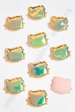 Патч глянец &quot;Котёнок&quot; 3*3,5 см (10 шт) SF-2972, золотой