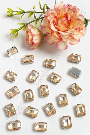 Стразы пришивные 14 мм &quot;Прямоугольник&quot; (20 шт) SF-3703, бежевый №22