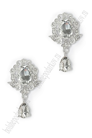 Серединка ювелирная с подвеской (2 шт) SF-7493, серебро №09