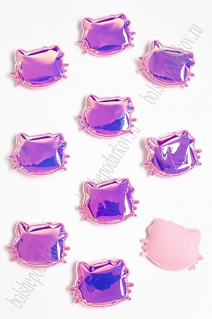 Патч глянец &quot;Котёнок&quot; 3*3,5 см (10 шт) SF-2972, розовый хамелеон