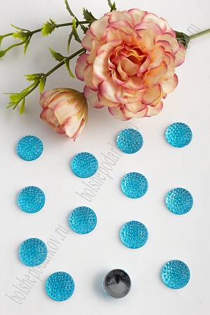 Стразы круглые 14 мм (100 шт) SF-1606, голубой