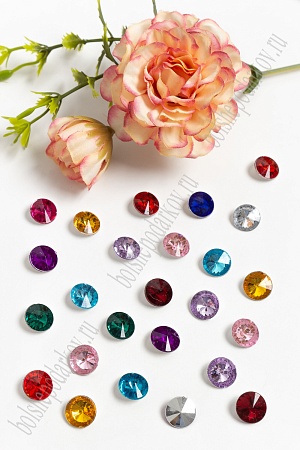 Стразы объемные 10 мм (100 шт) SF-391, ассорти