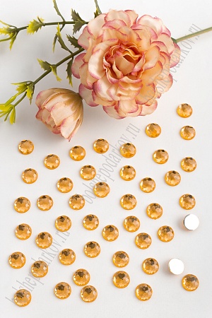 Стразы граненые 8 мм, круглые (200 шт) SF-1590, оранжевый №39