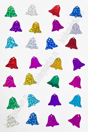 Пайетки &quot;Колокольчик&quot; 19*18 мм*50 гр (SF-3063), ассорти