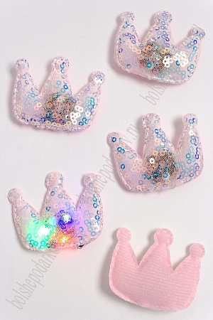 Патч с пайетками &quot;Корона&quot; 5,3*4,3 см (5 шт) SF-3165, бледно-сиреневый