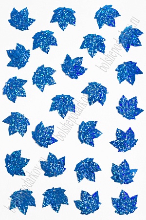 Пайетки &quot;Лист кленовый&quot; 23*23 мм*500 гр (SF-3062), синий