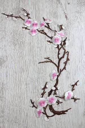 Нашивки &quot;Веточка сакуры, средняя&quot; (5 шт) SF-749, белый