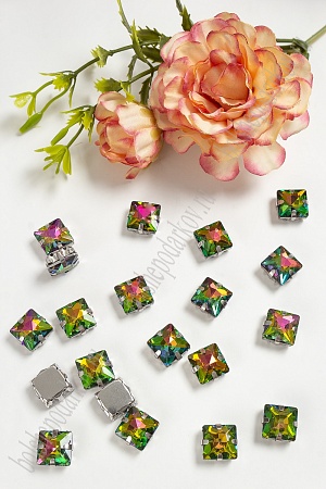 Стразы пришивные 10 мм &quot;Квадрат&quot; (20 шт) SF-3711, хамелеон №24