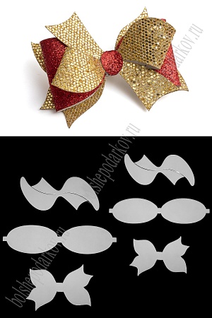 Набор пластиковых шаблонов 1 мм &quot;Бант Хвостик&quot;