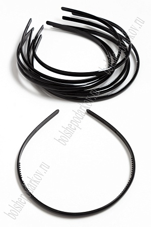 Ободки для волос 0,6 см пластиковые (12 шт) SF-451-1, черный