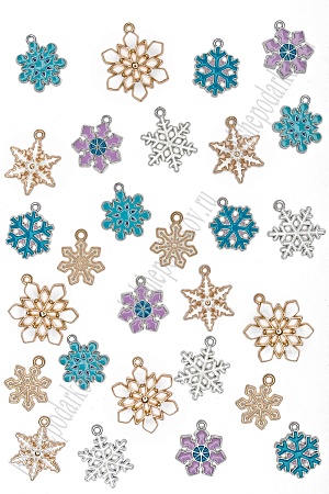 Подвеска металл &quot;Снежинки&quot; (28 шт) SF-7343