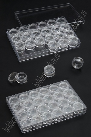 Пластиковые баночки в коробочке 18,6*12,6*2,1 см (24 баночки) SF-3360