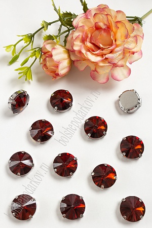 Стразы пришивные 16 мм &quot;Круг&quot; (20 шт) SF-3704, темно-коричневый №4