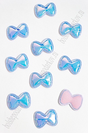 Патч глянец &quot;Бантик&quot; 3,5*2,5 см (10 шт) SF-2972, синий хамелеон