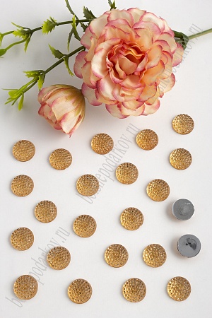 Стразы круглые 12 мм (100 шт) SF-1605, светлое золото