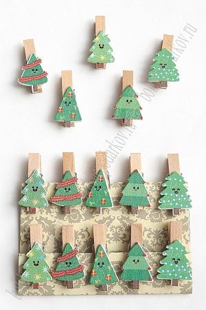 Набор декоративных прищепок &quot;Елочки&quot; (10 шт) SF-6137