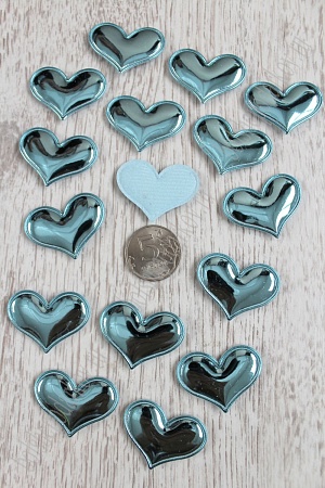 Патч 3D, глянец &quot;Сердце&quot; 3,6*3 см (20 шт) SF-1539, голубой